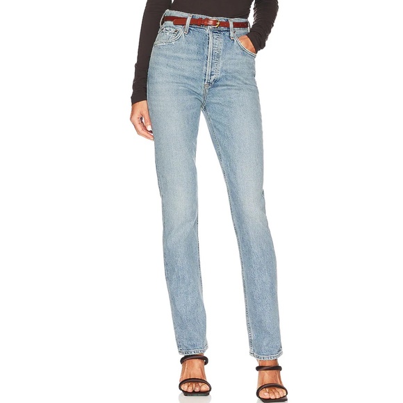 Agolde Light Wash Freya High Rise Slim Jeans Size 25 - Picture 1 of 8